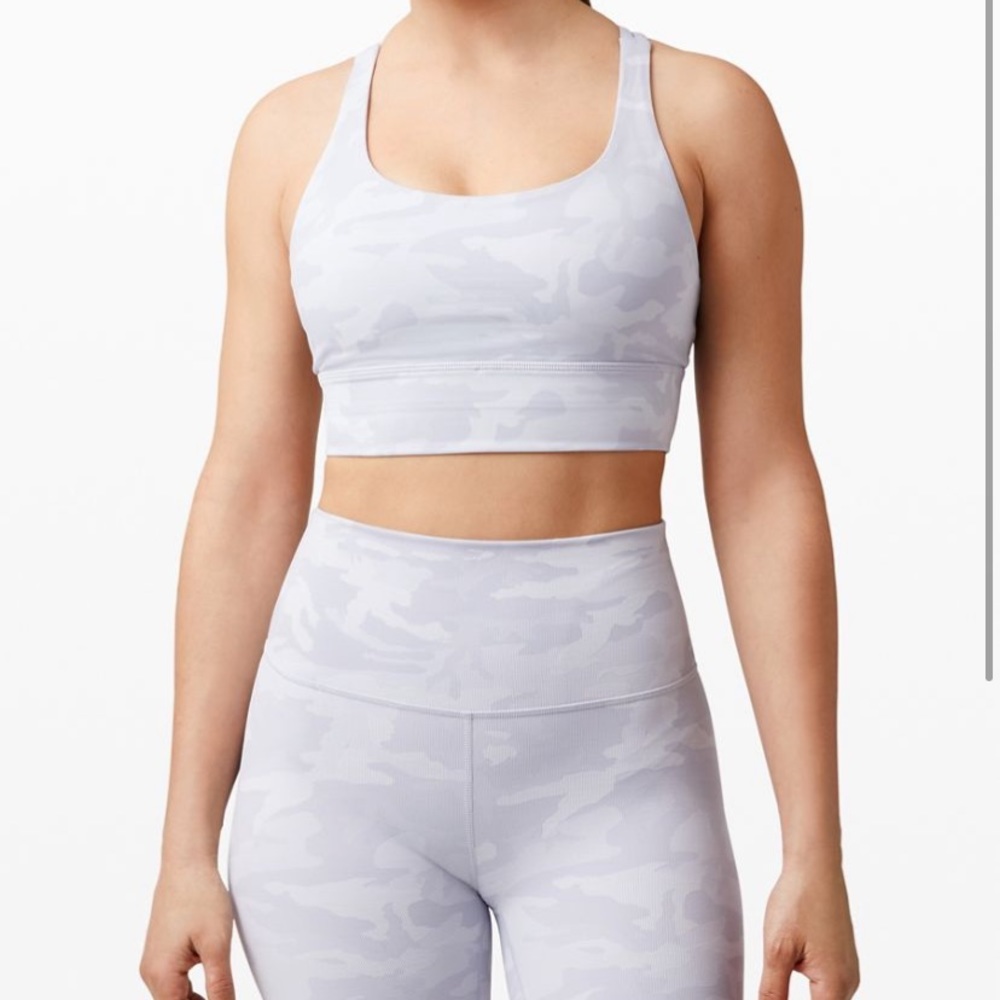 COPY - Lululemon Energy Bra Long Line - white camo